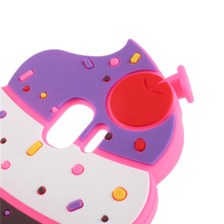 3D Cherry Ice Cream Silicone Back Cover for Samsung Galaxy J2 Pro 2018 - Rose-4