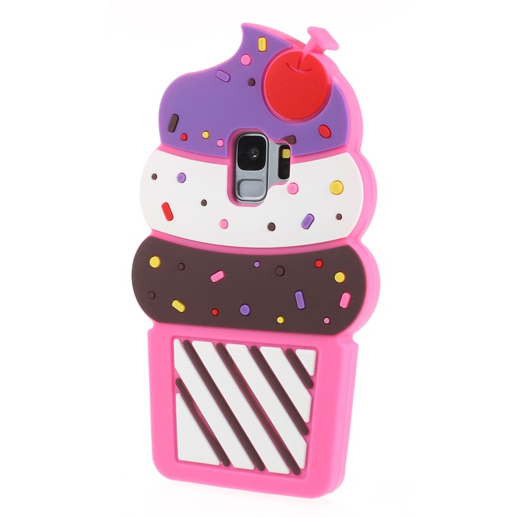 3D Cherry Ice Cream Silicone Mobile Phone Cover for Samsung Galaxy S9 SM-G960 - Rose-2