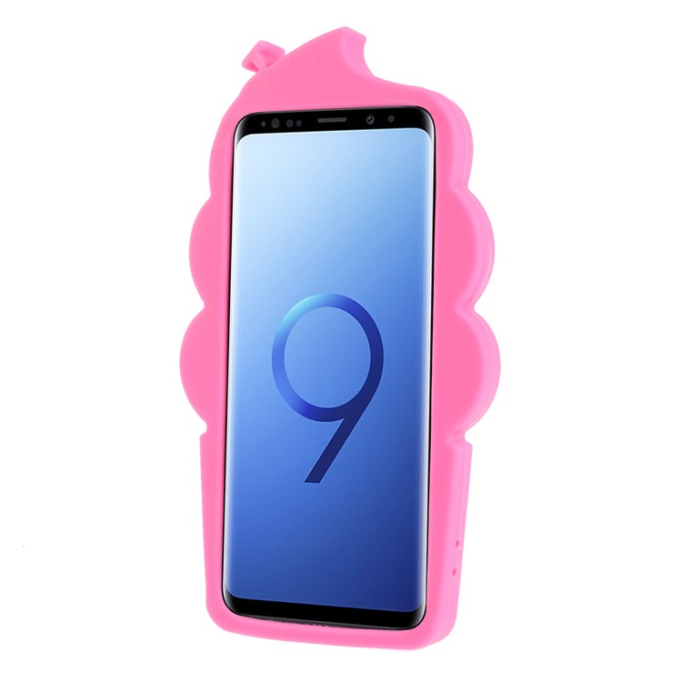 3D Cherry Ice Cream Silicone Mobile Phone Cover for Samsung Galaxy S9 SM-G960 - Rose-3