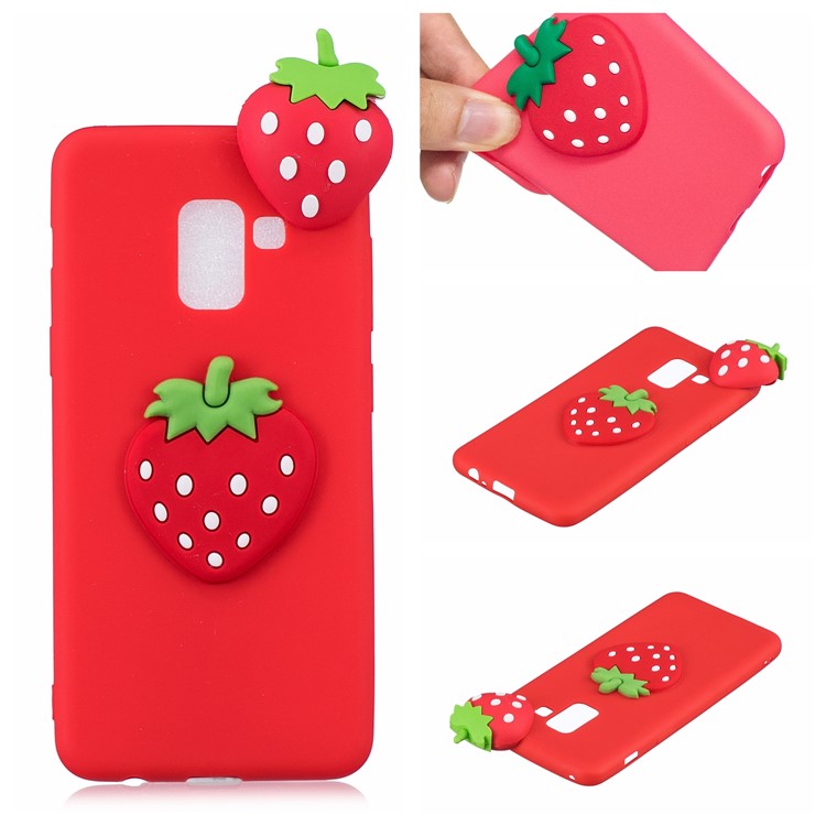 3D Cute Fruit Pattern Printing TPU Cover Case for Samsung Galaxy A5 (2018) - Strawberry-1