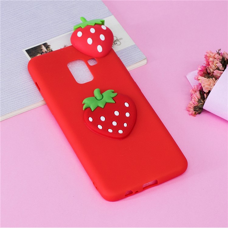 3D Cute Fruit Pattern Printing TPU Cover Case for Samsung Galaxy A5 (2018) - Strawberry-5