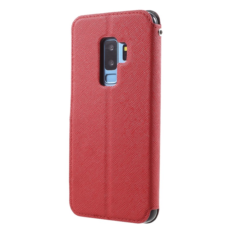 ROAR KOREA View Window Leather Stand Case for Samsung Galaxy S9 Plus SM-G965 - Red-2