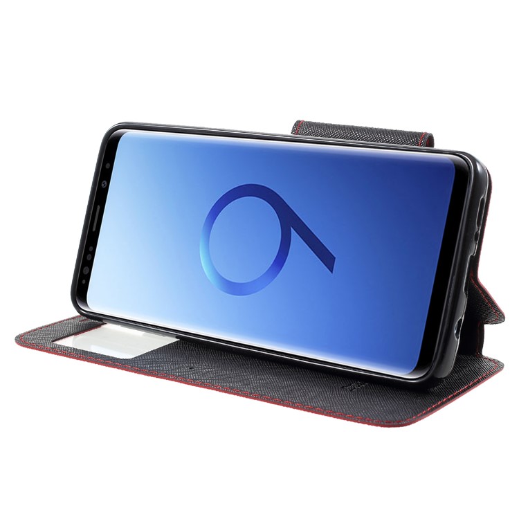 ROAR KOREA View Window Leather Stand Case for Samsung Galaxy S9 Plus SM-G965 - Red-4