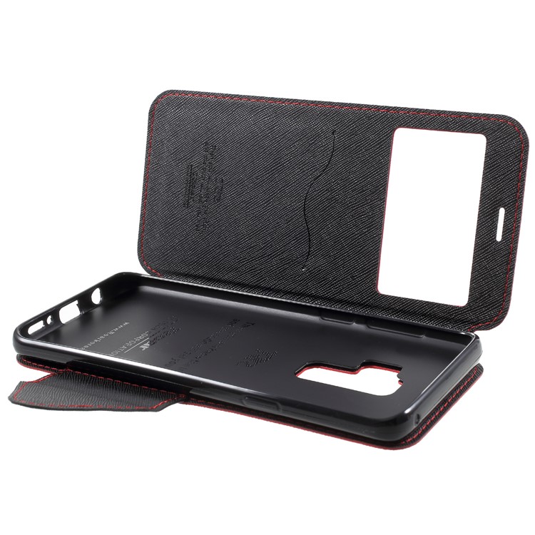 ROAR KOREA View Window Leather Stand Case for Samsung Galaxy S9 Plus SM-G965 - Red-6