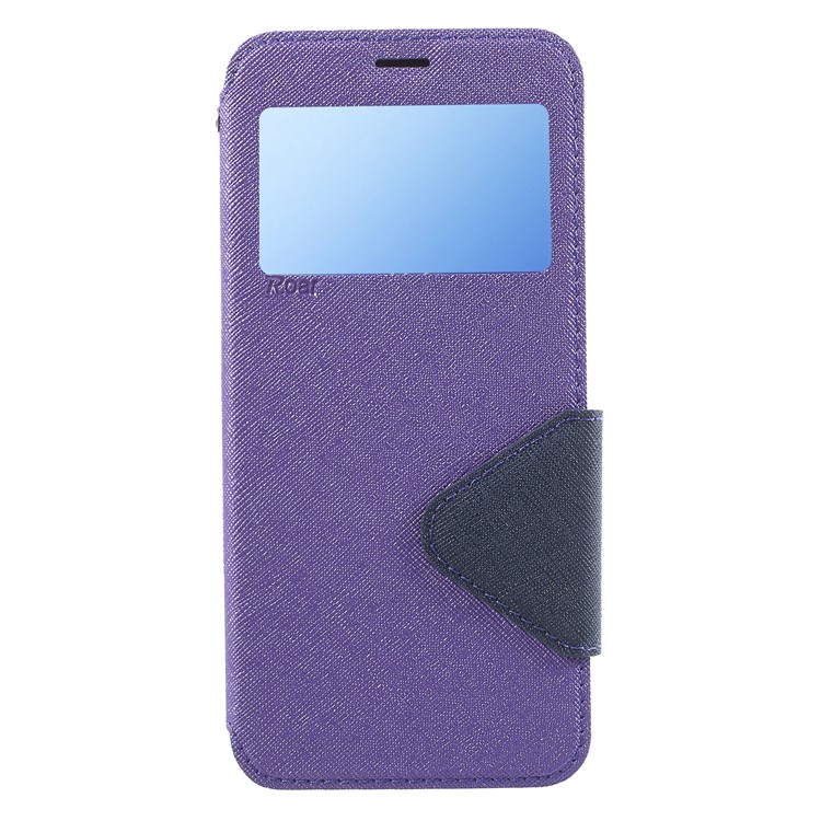 

ROAR KOREA View Window Leather Stand Mobile Phone Cover for Samsung Galaxy S9 Plus SM-G965 - Purple