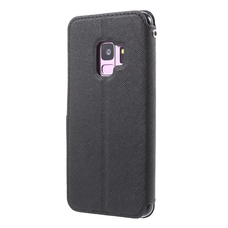 ROAR KOREA View Window Leather Card Holder Mobile Cover for Samsung Galaxy S9 SM-G960 - Black-2