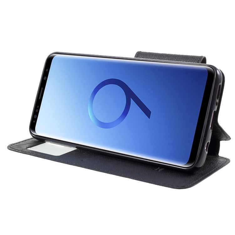 ROAR KOREA View Window Leather Card Holder Mobile Cover for Samsung Galaxy S9 SM-G960 - Black-4