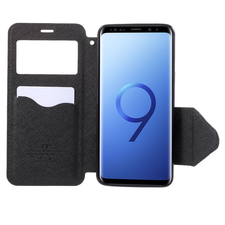 ROAR KOREA View Window Leather Card Holder Mobile Cover for Samsung Galaxy S9 SM-G960 - Black-6
