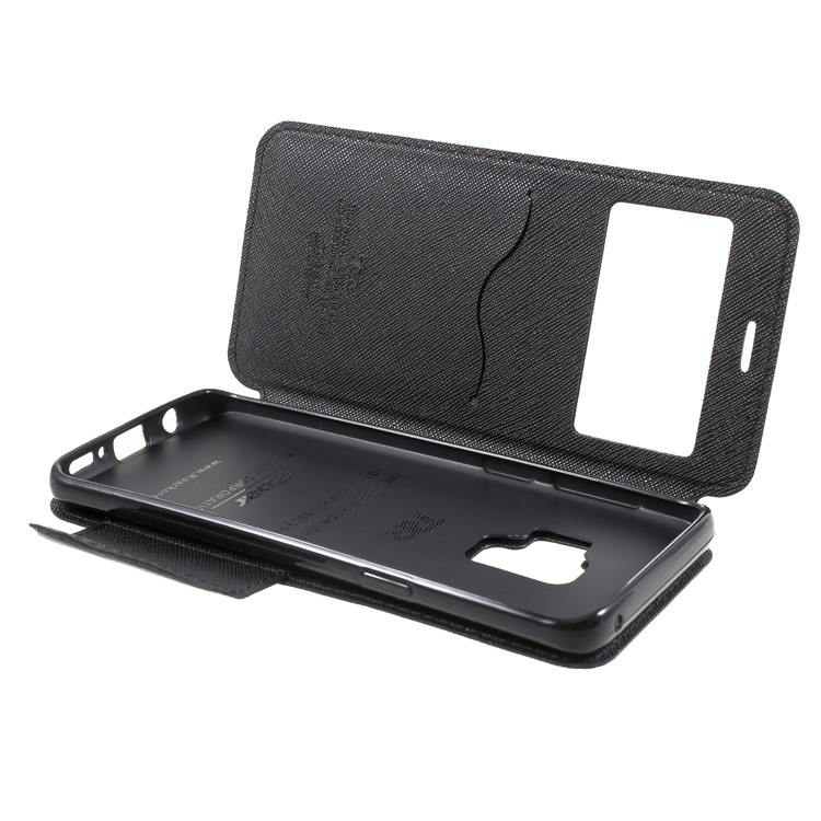 ROAR KOREA View Window Leather Card Holder Mobile Cover for Samsung Galaxy S9 SM-G960 - Black-8