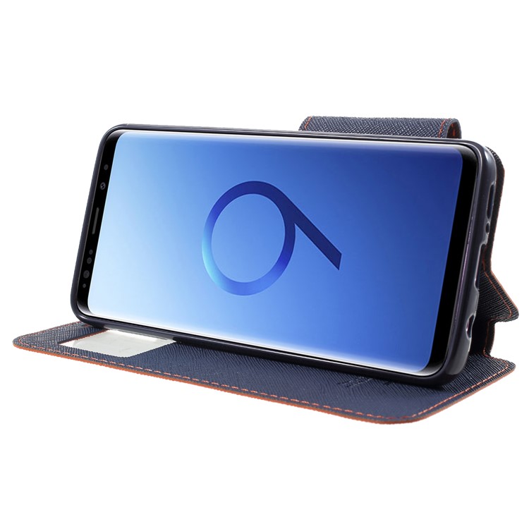 ROAR KOREA View Window Leather Stand Protective Case for Samsung Galaxy S9 SM-G960 - Orange-4