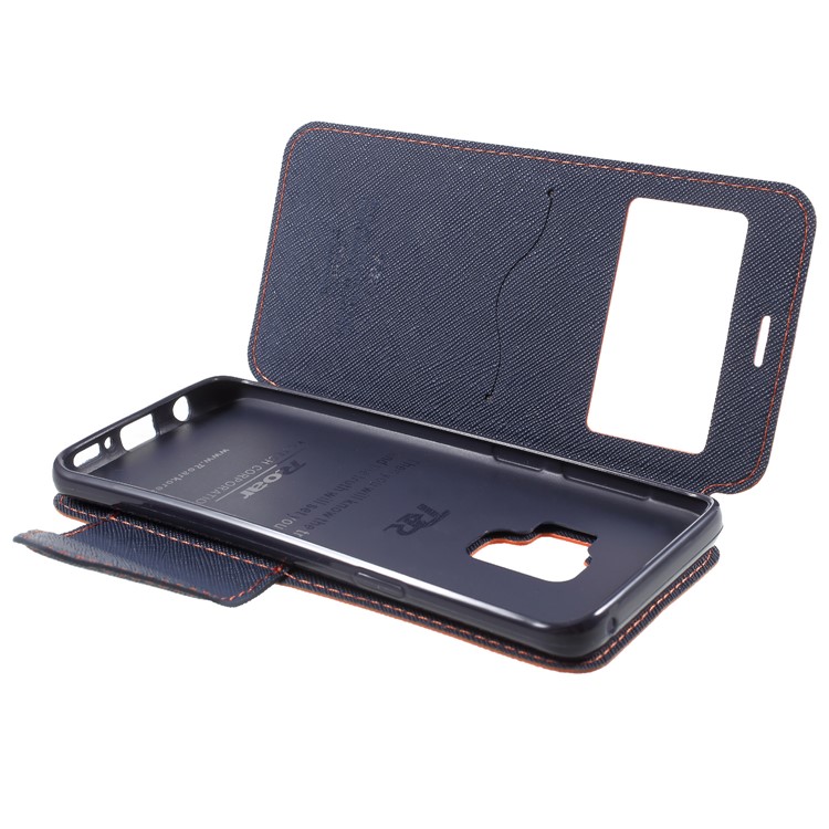 ROAR KOREA View Window Leather Stand Protective Case for Samsung Galaxy S9 SM-G960 - Orange-6
