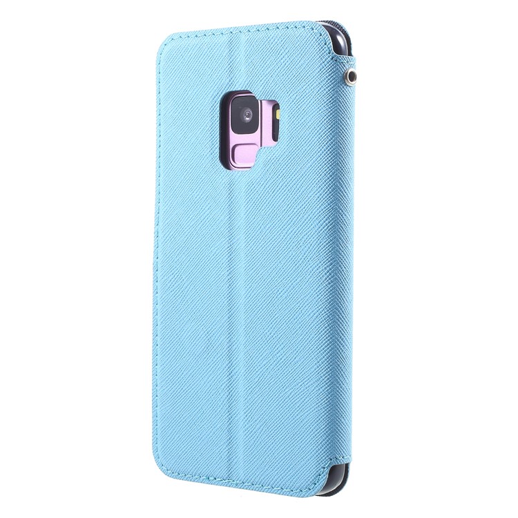 ROAR KOREA View Window Leather Card Holder Cover for Samsung Galaxy S9 SM-G960 - Baby Blue-2