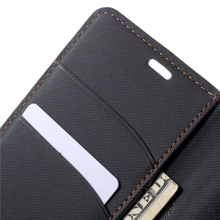ROAR KOREA Twill Leather Wallet Cell Phone Case for Samsung Galaxy J2 Pro 2018 - Black-7