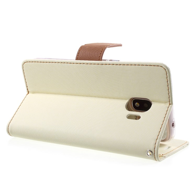 ROAR KOREA Twill Leather Wallet Mobile Cover for Samsung Galaxy J2 Pro 2018 - White-5