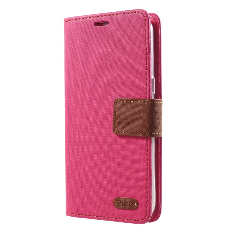 ROAR Twill Leather Stand Phone Casing for Samsung Galaxy J2 Pro 2018 - Rose-3