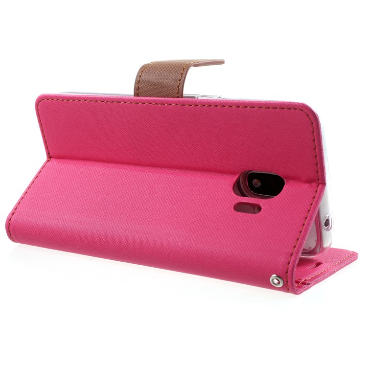 ROAR Twill Leather Stand Phone Casing for Samsung Galaxy J2 Pro 2018 - Rose-5