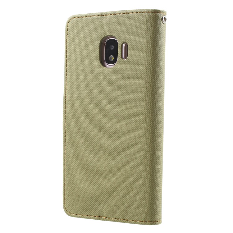 ROAR Twill Leather Wallet Stand Case for Samsung Galaxy J2 Pro 2018 - Khaki-2