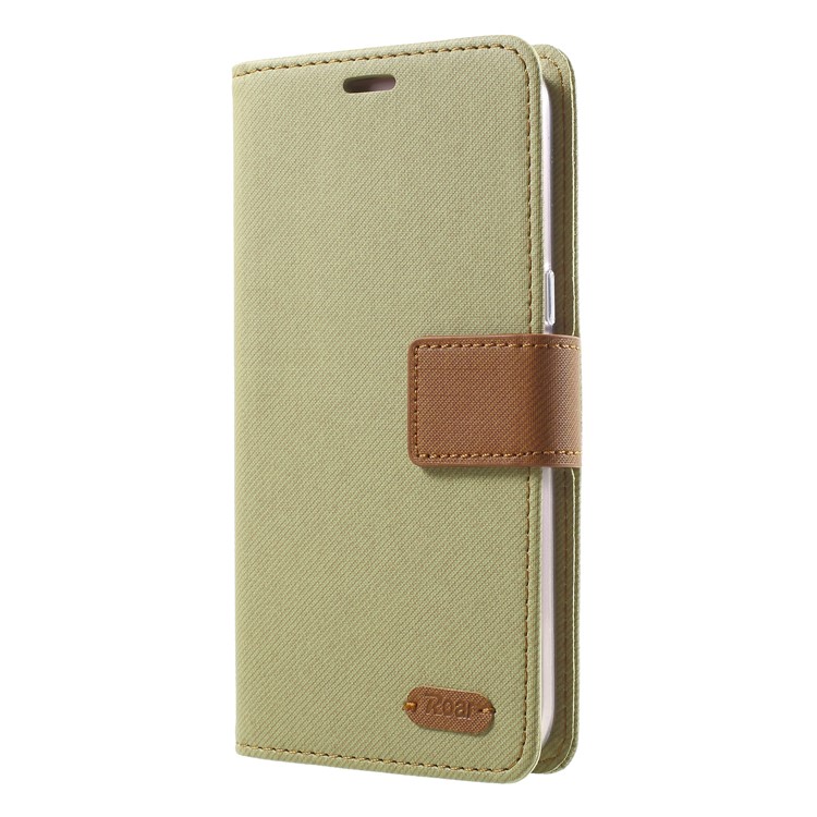 ROAR Twill Leather Wallet Stand Case for Samsung Galaxy J2 Pro 2018 - Khaki-3