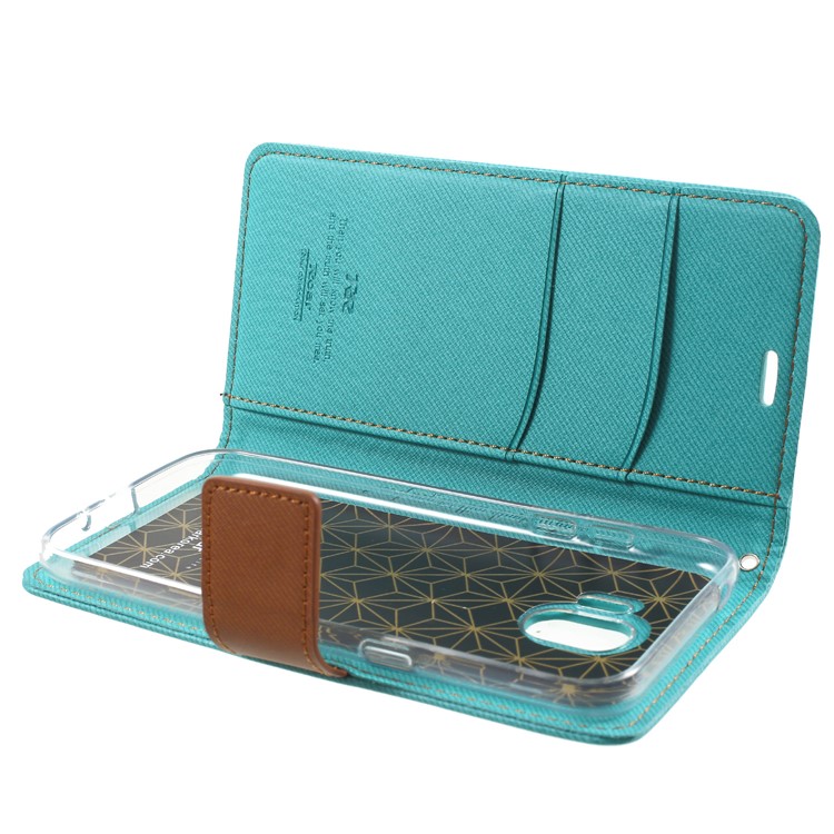 ROAR KOREA Twill Leather Wallet Flip Cover for Samsung Galaxy J2 Pro 2018 - Green-6