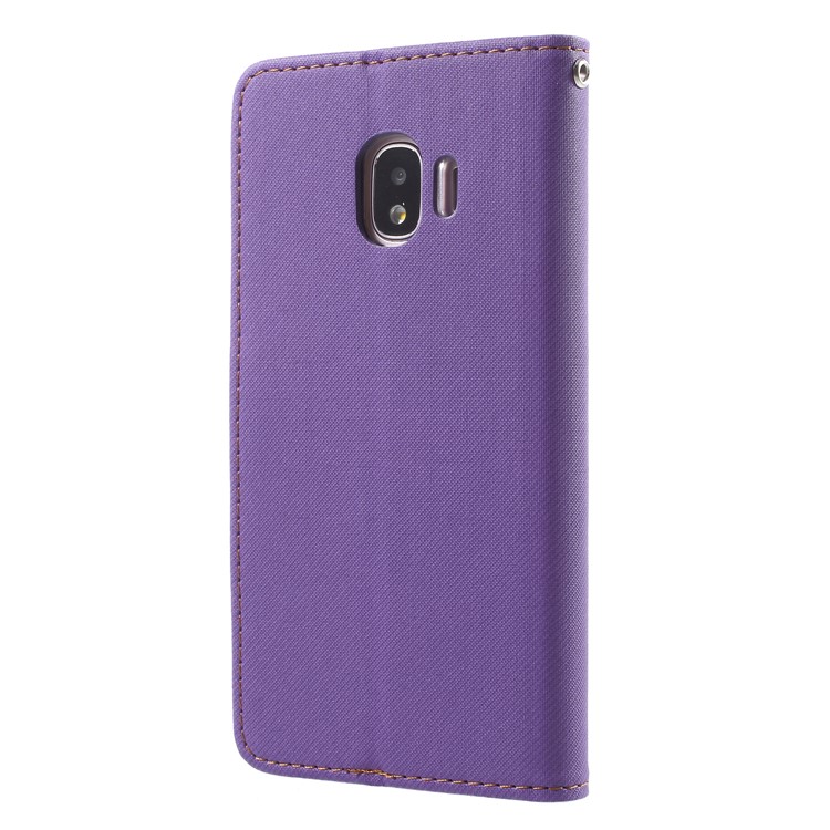 ROAR KOREA Twill Leather Wallet Case for Samsung Galaxy J2 Pro 2018 - Purple-2