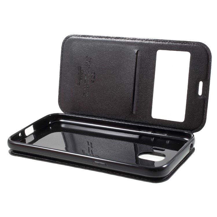 ROAR KOREA View Window Noble Leather Flip Stand Cover for Samsung Galaxy J2 Pro 2018 - Black-9