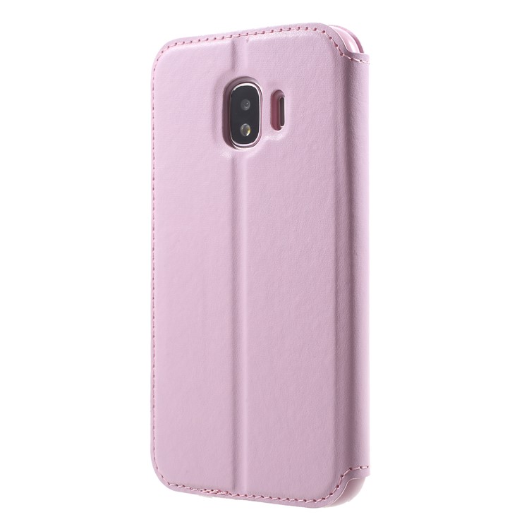 ROAR View Window Noble Leather Flip Stand Phone Shell for Samsung Galaxy J2 Pro 2018 - Pink-2