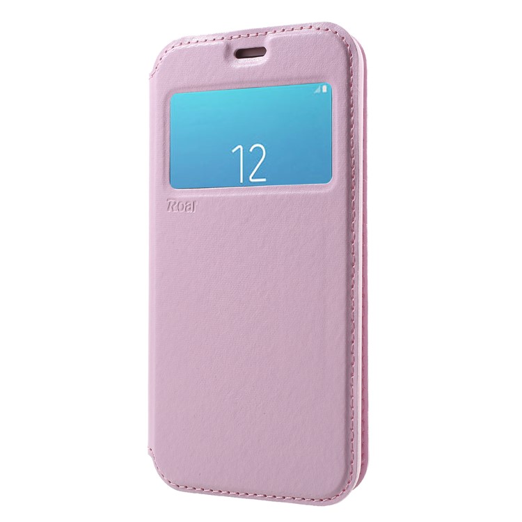 ROAR View Window Noble Leather Flip Stand Phone Shell for Samsung Galaxy J2 Pro 2018 - Pink-3
