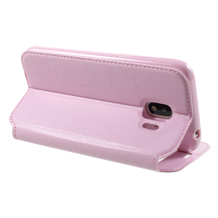 ROAR View Window Noble Leather Flip Stand Phone Shell for Samsung Galaxy J2 Pro 2018 - Pink-5
