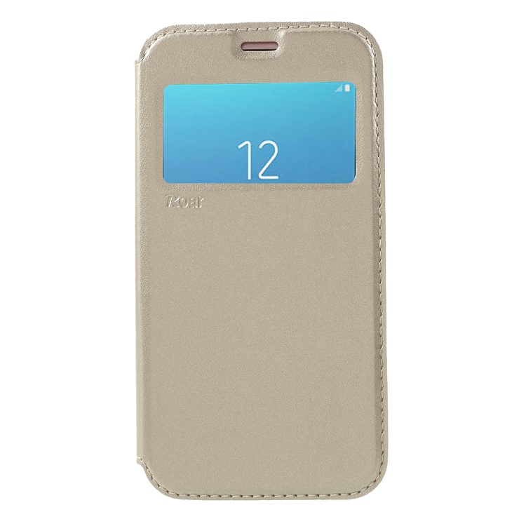 ROAR View Window Noble Leather Flip Card Holder Case for Samsung Galaxy J2 Pro 2018 - Gold-1