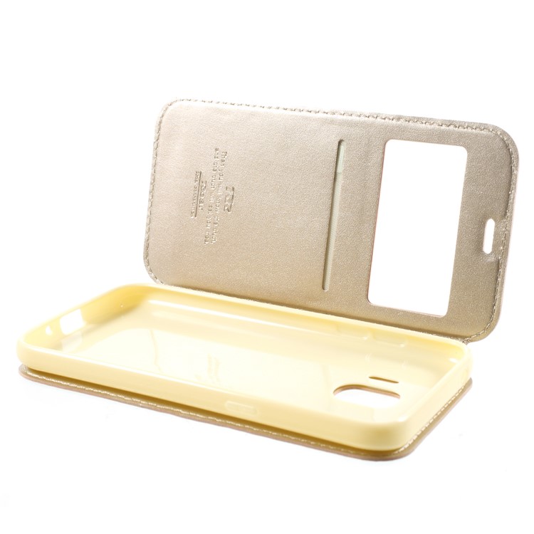 ROAR View Window Noble Leather Flip Card Holder Case for Samsung Galaxy J2 Pro 2018 - Gold-6