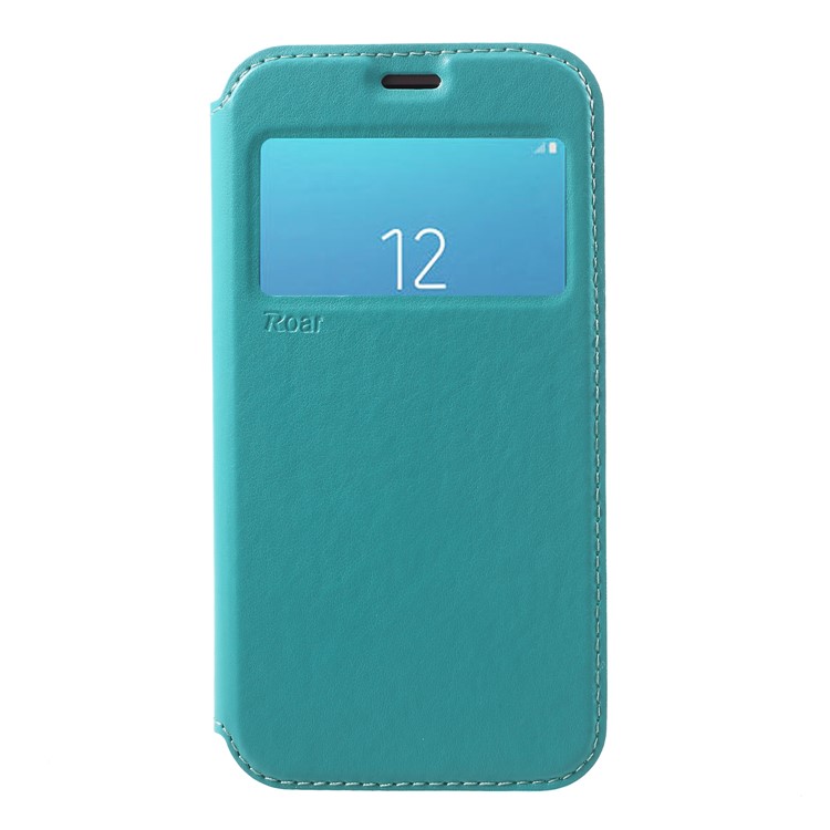 ROAR View Window Noble Leather Flip Card Holder Cover for Samsung Galaxy J2 Pro 2018 - Cyan-1