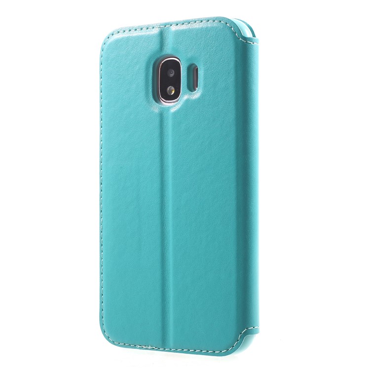 ROAR View Window Noble Leather Flip Card Holder Cover for Samsung Galaxy J2 Pro 2018 - Cyan-2