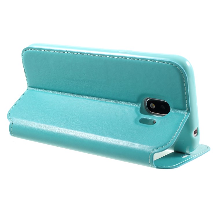 ROAR View Window Noble Leather Flip Card Holder Cover for Samsung Galaxy J2 Pro 2018 - Cyan-5