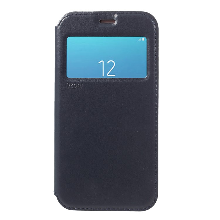 ROAR View Window Noble Leather Flip Stand Mobile Case for Samsung Galaxy J2 Pro 2018 - Dark Blue-1