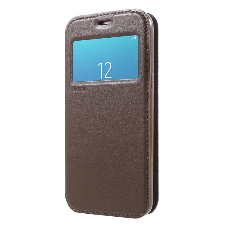 ROAR View Window Noble Leather Stand Cell Phone Cover for Samsung Galaxy J2 Pro 2018 - Brown-3