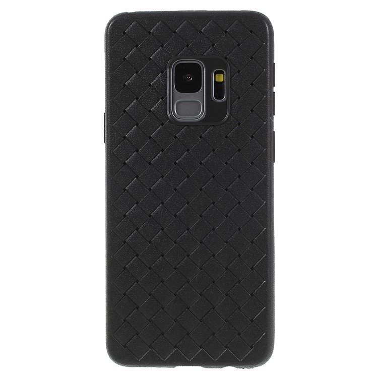 Woven Pattern Flexible TPU Back Phone Case for Samsung Galaxy S9 SM-G960 - Black-3