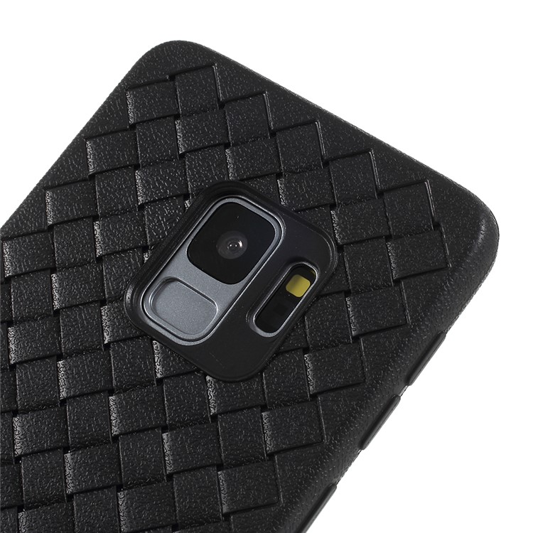 Woven Pattern Flexible TPU Back Phone Case for Samsung Galaxy S9 SM-G960 - Black-4