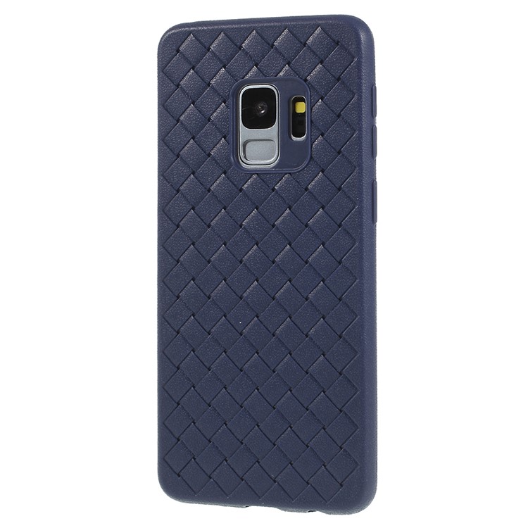 Woven Pattern Flexible TPU Back Phone Shell for Samsung Galaxy S9 SM-G960 - Blue-2