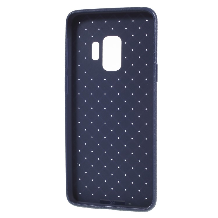 Woven Pattern Flexible TPU Back Phone Shell for Samsung Galaxy S9 SM-G960 - Blue-4