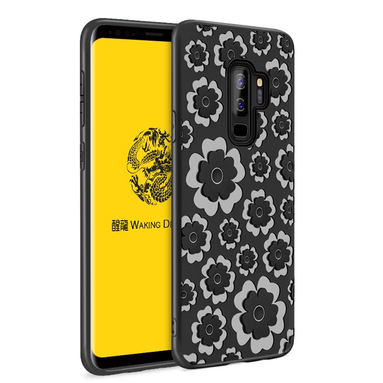 

3D Flower Pattern Soft TPU Case for Samsung Galaxy S9+ SM-G965 - Black