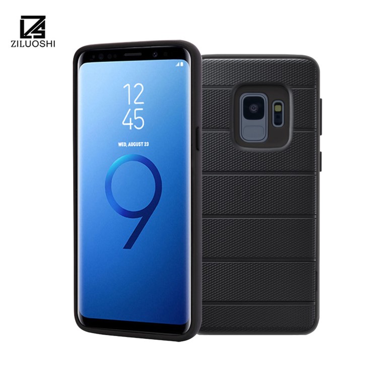 Anti-slip TPU+PC Hybrid Case with Kickstand for Samsung Galaxy S9 G960 - Black-3