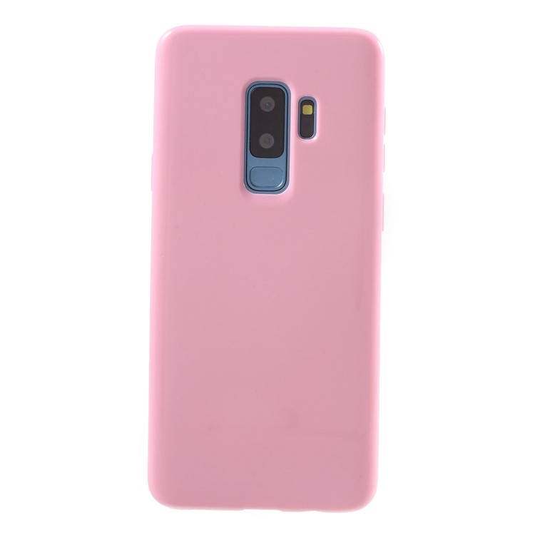 Solid Color Glossy Soft TPU Mobile Phone Case for Samsung Galaxy S9 Plus SM-G965 - Pink-1