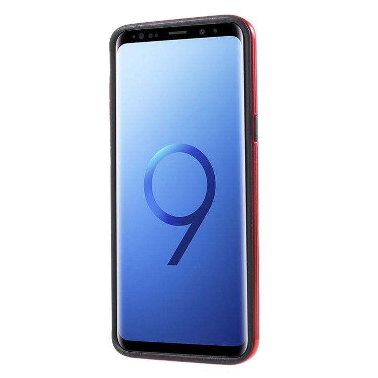 IPAKY PC + TPU Combo Back Shell with Ring Holder Stand for Samsung Galaxy S9 G960 - Red-2