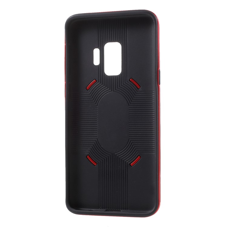IPAKY PC + TPU Combo Back Shell with Ring Holder Stand for Samsung Galaxy S9 G960 - Red-7