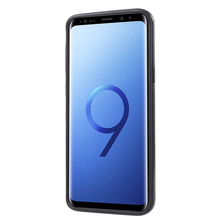 IPAKY PC + TPU Hybrid Protective Cover with Ring Holder Stand for Samsung Galaxy S9 G960 - Black-2