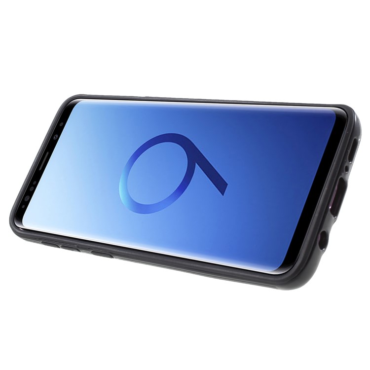 IPAKY PC + TPU Hybrid Protective Cover with Ring Holder Stand for Samsung Galaxy S9 G960 - Black-4