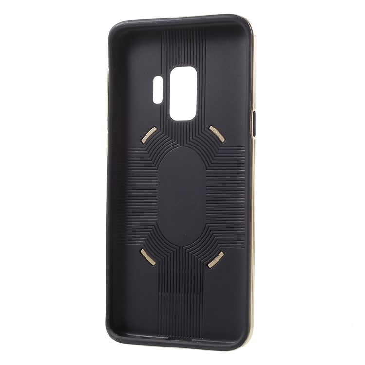 IPAKY PC + TPU Hybrid Mobile Phone Back Casing with Ring Holder Stand for Samsung Galaxy S9 G960 - Gold-7