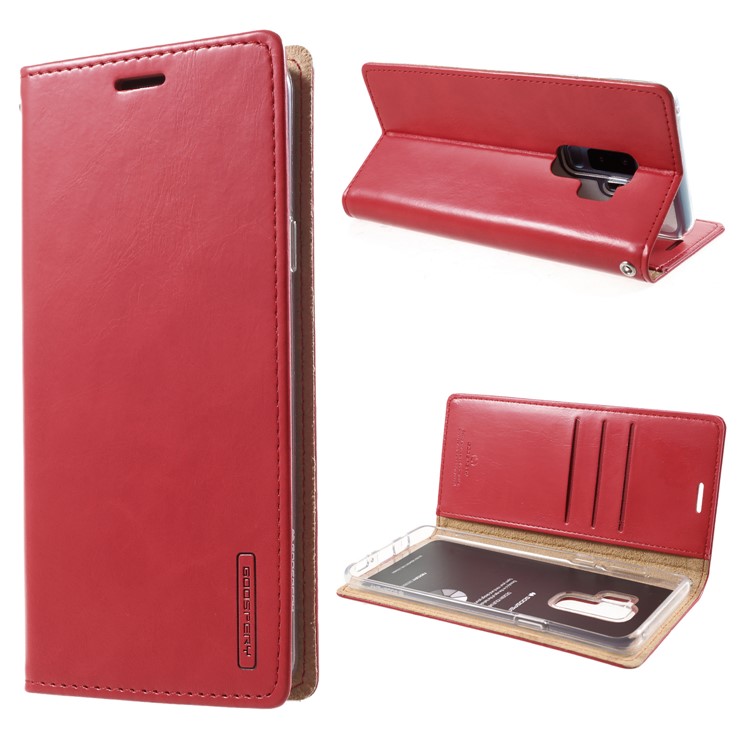 MERCURY GOOSPERY Blue Moon Leather Wallet Case for Samsung Galaxy S9 Plus G965 - Red-1