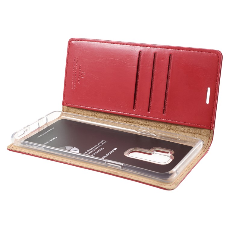 MERCURY GOOSPERY Blue Moon Leather Wallet Case for Samsung Galaxy S9 Plus G965 - Red-6