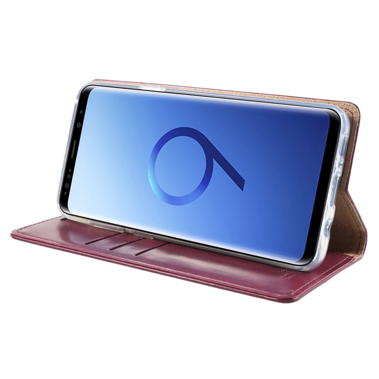 MERCURY GOOSPERY Blue Moon Leather Wallet Phone Shell for Samsung Galaxy S9 Plus G965 - Wine Red-4